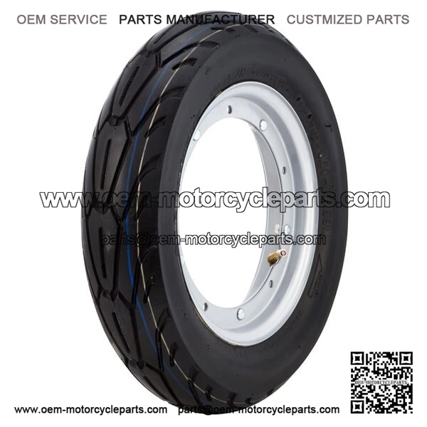 350x10 Tyre with Silver Painted Wheel Rims for VESPA PX, PE, T5 & LML.