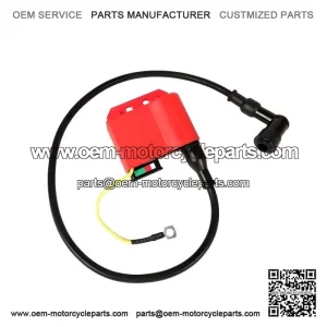 Red CDI Coil with HT Lead and Plug Cap for Vespa PX, T5, LML 2T & Lambretta GP.