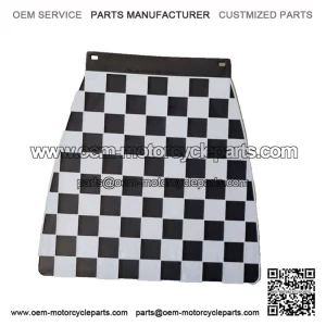 60's Style Black Mudflap with White Chequered Pattern ?C Made in Italy, fits Vespa Lambretta PX & GP.