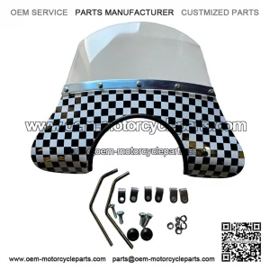Black & White Chequered Flyscreen ?C All fixings included, fits Vespa PX, T5 & LML.