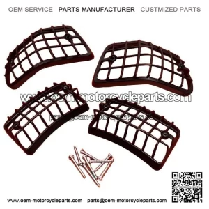 Black Front and Rear Indicator Grills with Fixings for VESPA PX, PE, T5 & TX.