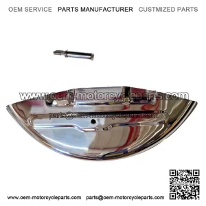 GS160 Style Half-Moon Spare Wheel Cover with Bolt, Stainless Steel, Vespa PX, LML