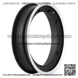 Matt Black with Polished Edge Aluminium Wheel Rim for VESPA PX, PE, PK, T5 & LML STAR.