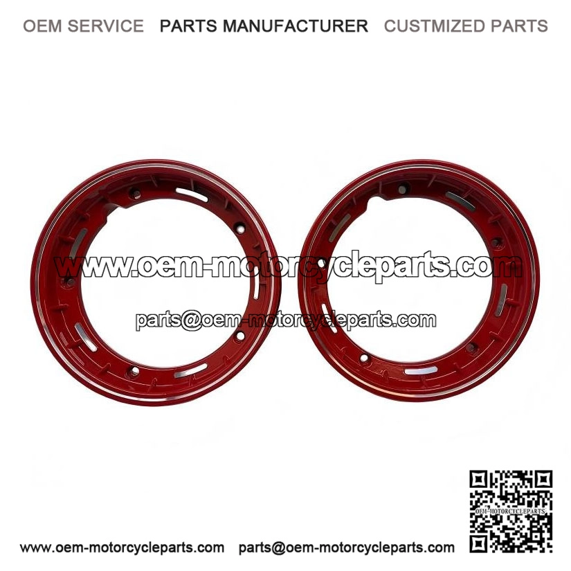 Pair Sport Tubeless Wheel Rims 2.50-10 Red, Vespa PX 125/200, LML 2T & 4T