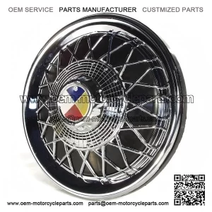 Black Cross Spoke Hub Cap for 350 x 10 Wheels ?C fits VESPA PX, PE, PK, T5 & TX (1977-2016).