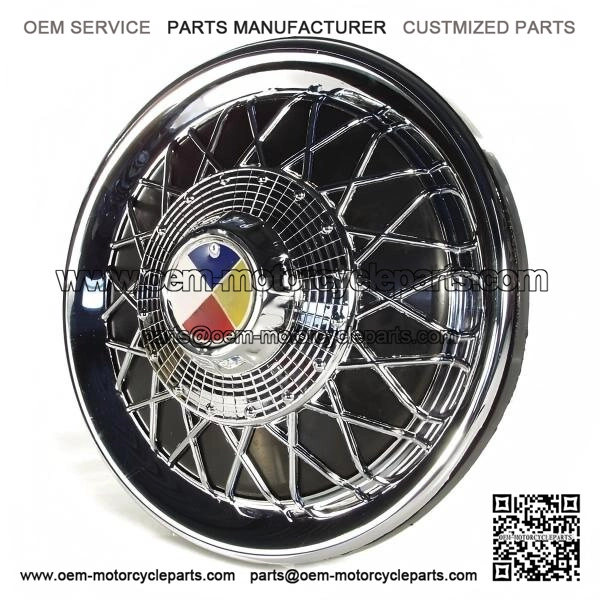 Black Cross Spoke Hub Cap for 350 x 10 Wheels ?C fits VESPA PX, PE, PK, T5 & TX (1977-2016).