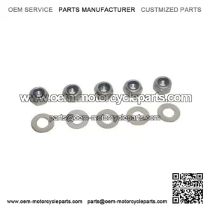 Stainless Steel Wheel Nut Kit (5x Nyloc Nuts & Flat Washers) for Vespa PX125 & P200E.