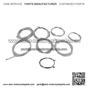 New Complete 8-Wire Cable Kit with Outer in Gray for Vespa PX alt 80-200 & Stella.