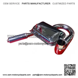 Chromed Exhaust with Sports Silencer for VESPA P125X & PX125E.