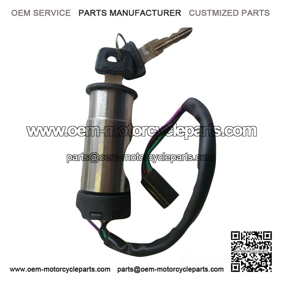 Complete Steering/Ignition Lock Assembly (4-Wire DC) with Key for VESPA PX & LML.