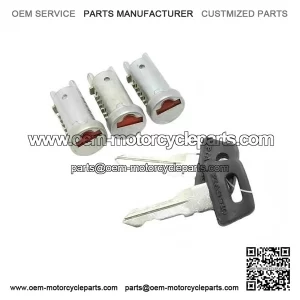 Set of 3 Steering / Toolbox / Seat Lock Barrels with 2 Keys for Vespa PX, T5 & LML.