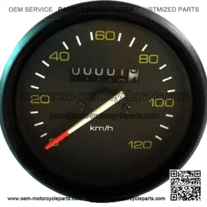 Odometer with Black Bezel (85mm) ?C Compatible with Vespa PX 125/150/200.