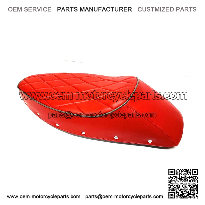Sports Seat with Red & Grey Diamond Pattern Trim for VESPA PX & T5 CLASSIC (1983-2016).