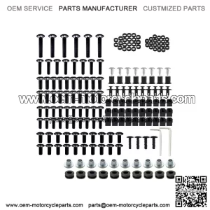 Complete Fairing Bolt Kit ?C Black ?C for Yamaha YZF R6 2008?C2016 ?C Bodywork Screws