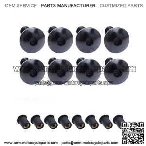 Windscreen Bolt Screw Kit ?C Black ?C 8 pcs ?C for Suzuki GSXR 1000 2007?C2008